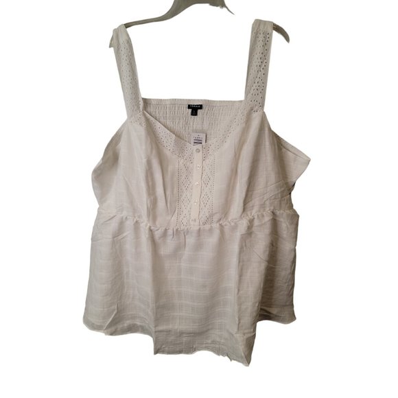 torrid | Tops | Torrid Size 5 Womens Top White Babydoll Cotton Window ...